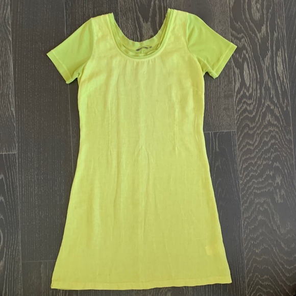 Summer Dress Lime Green  A Line - Picture 1 of 8